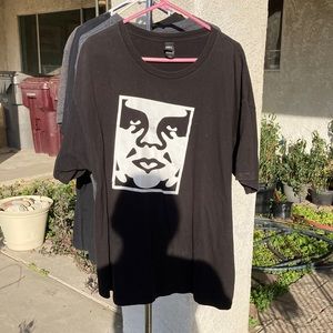 Obey men’s black cotton XXL skater tee shirt